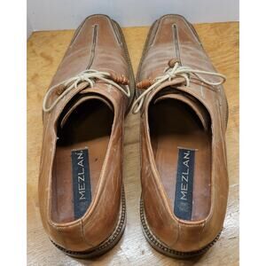 EUC Mezlan Kole Oxfords Dress Shoes Mens Size 10.5 Brown Leather Lace Up